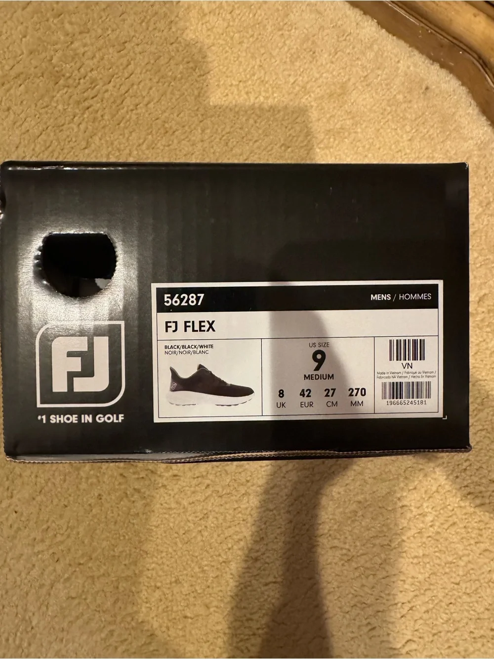 FootJoy Black Athletic Golf Shoes with White Soles